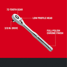 Craftsman ratchet demonstrates a 5-degree arc swing for precise turns.