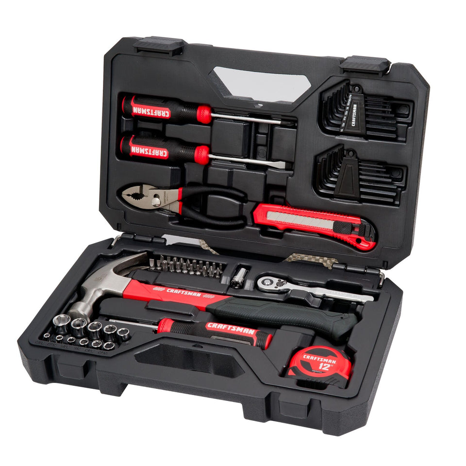 CRAFTSMAN 57-piece mechanics tool set in case for easy project storage.