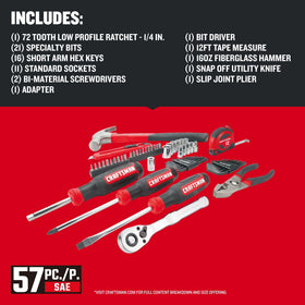 CRAFTSMAN 72-tooth ratchet with 5-degree arc for smooth operation.