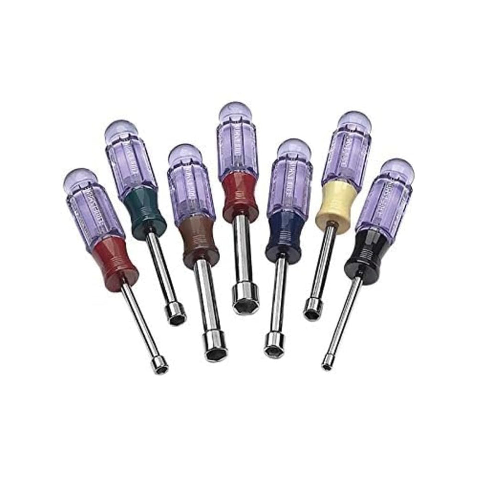 Craftsman 7pc SAE nut driver set with color-coded handles for quick identification.