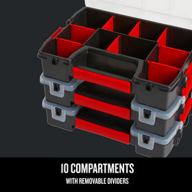 90-degree angle design supports flexible stacking with other organizers.