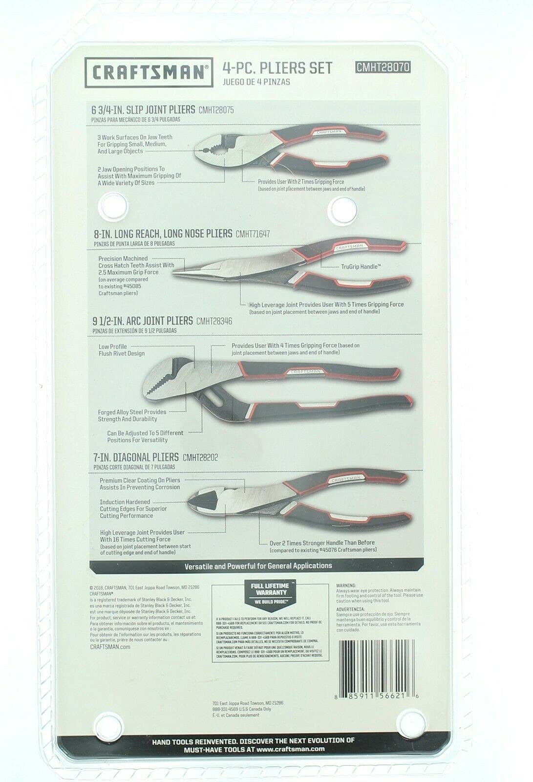 CRAFTSMAN 928070 diagonal pliers induction-hardened edges deliver clean cuts