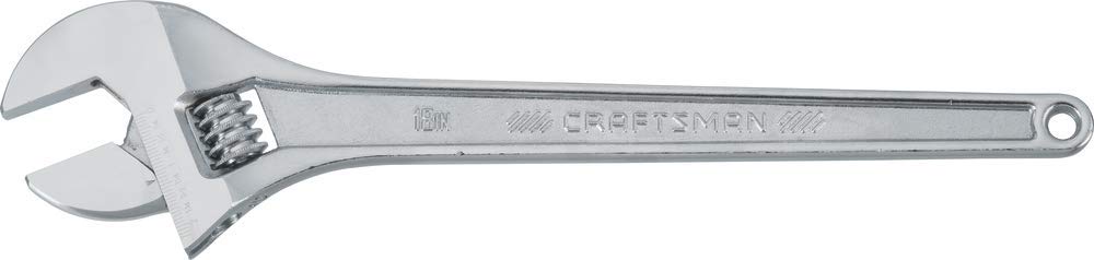 CRAFTSMAN adjustable wrench 18inch in use for heavy bolt work