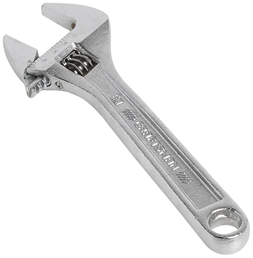 CRAFTSMAN 6-inch adjustable wrench with open jaw for versatile tightening tasks.