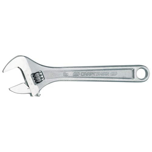 CRAFTSMAN 8 inch adjustable wrench chrome finish resists corrosion during heavy use