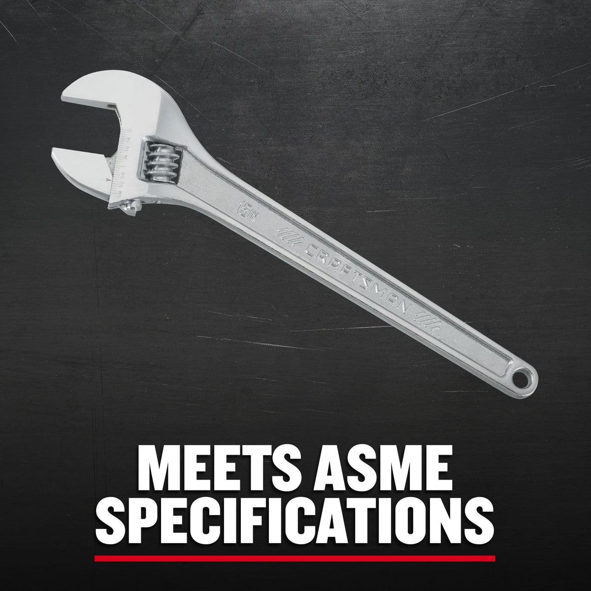 Craftsman adjustable wrench meeting ASME standards for reliability