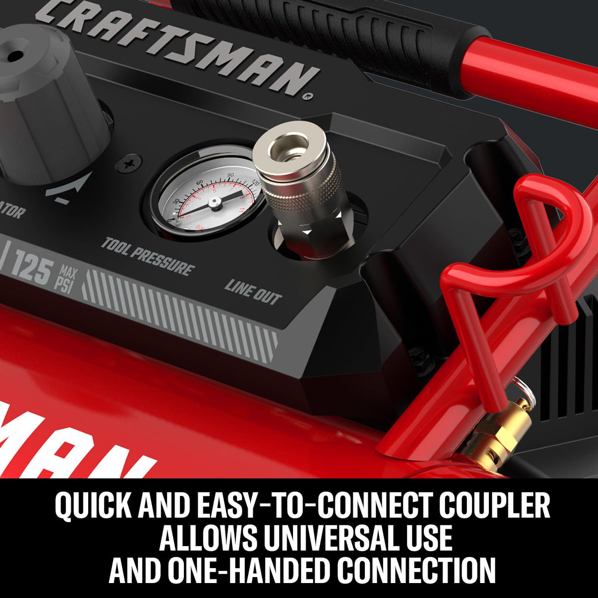 CRAFTSMAN 125 PSI max unit suitable for tire inflation and small tasks