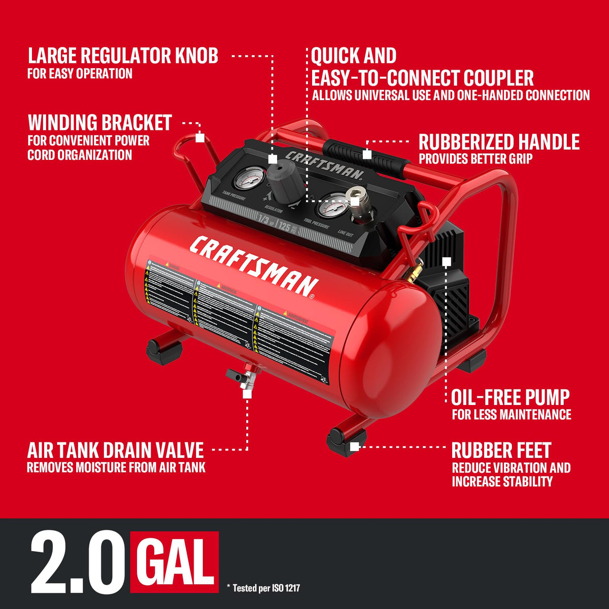 CRAFTSMAN compact design with durable handle for comfortable carrying