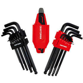 Craftsman ball-end hex key feature enables turning at angles.