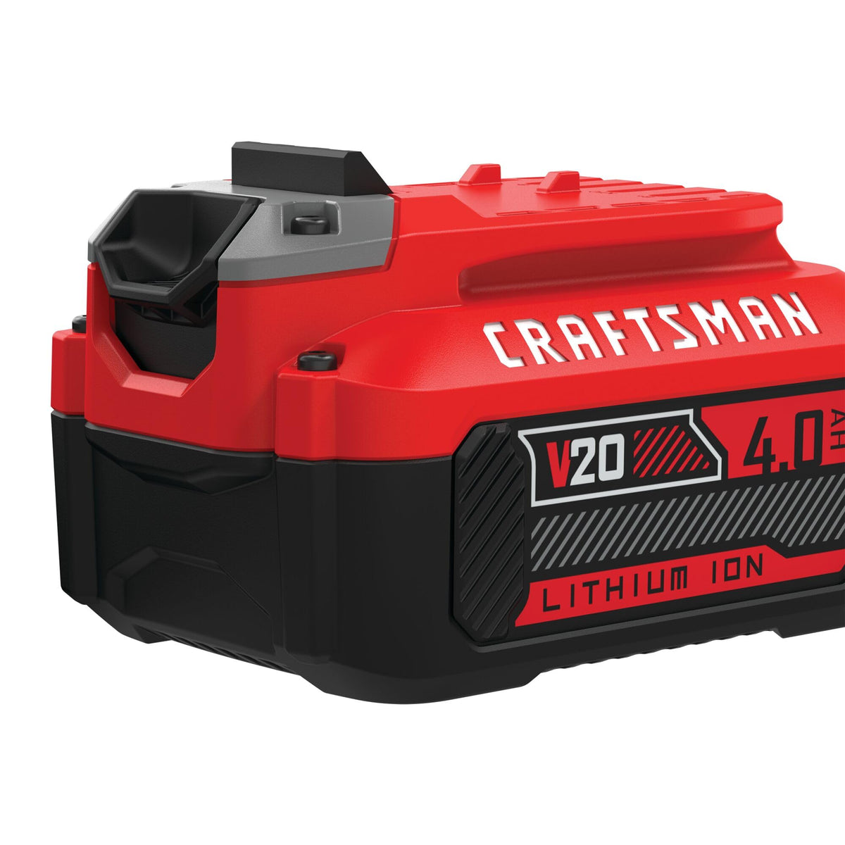 Craftsman battery pack in retail packaging for easy purchase.