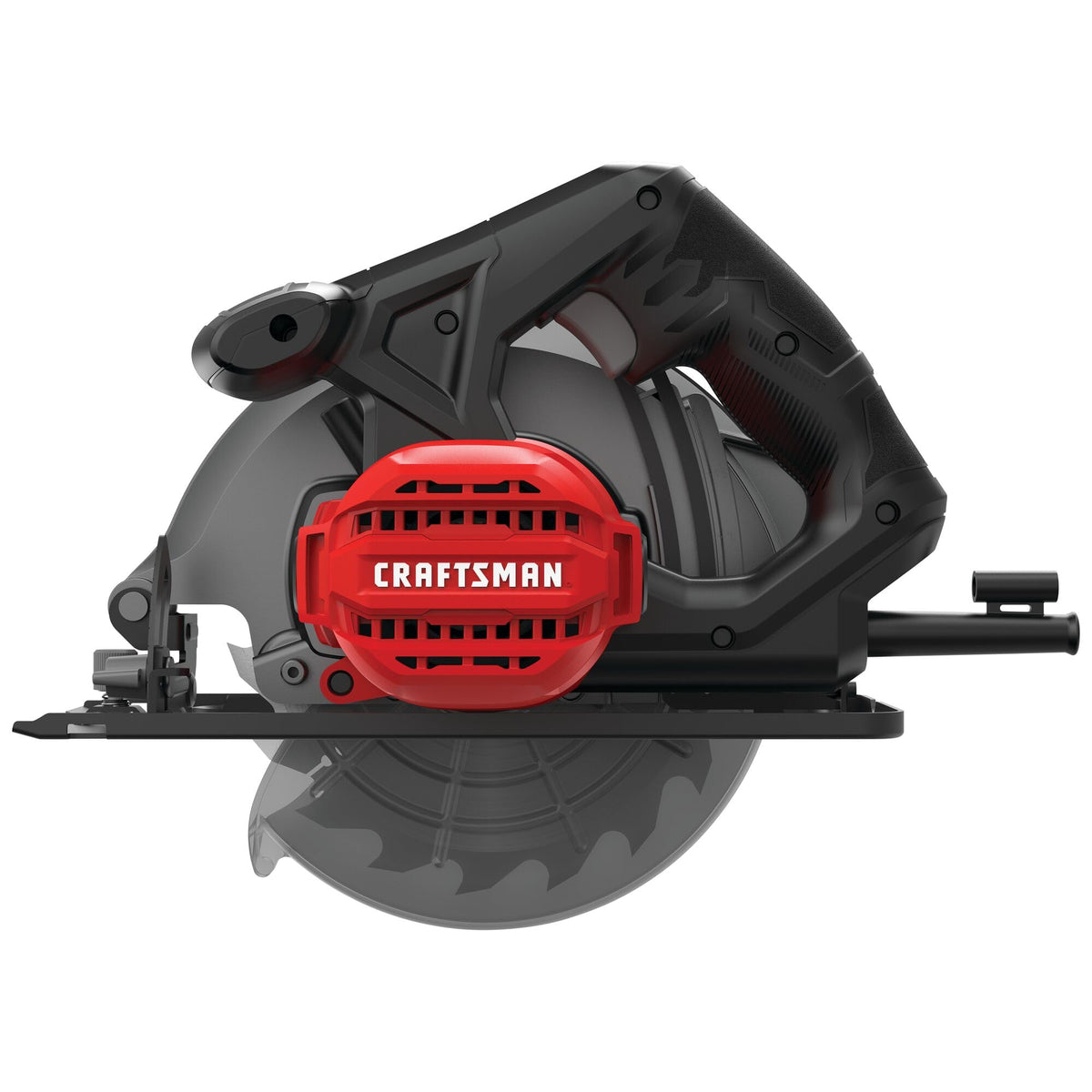 CRAFTSMAN circular saw with compact, lightweight design for reduced fatigue.