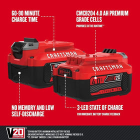 Craftsman CMCB204 LED indicators visible for quick status.