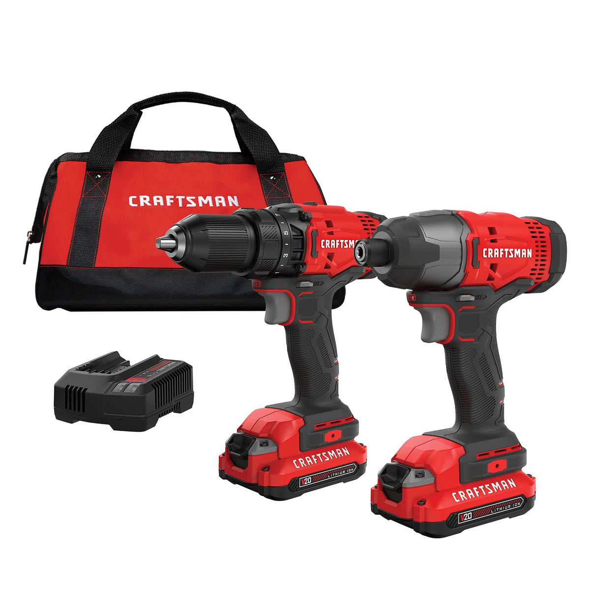Craftsman CMCK200C2 drill/driver with LED light for precise nighttime drilling