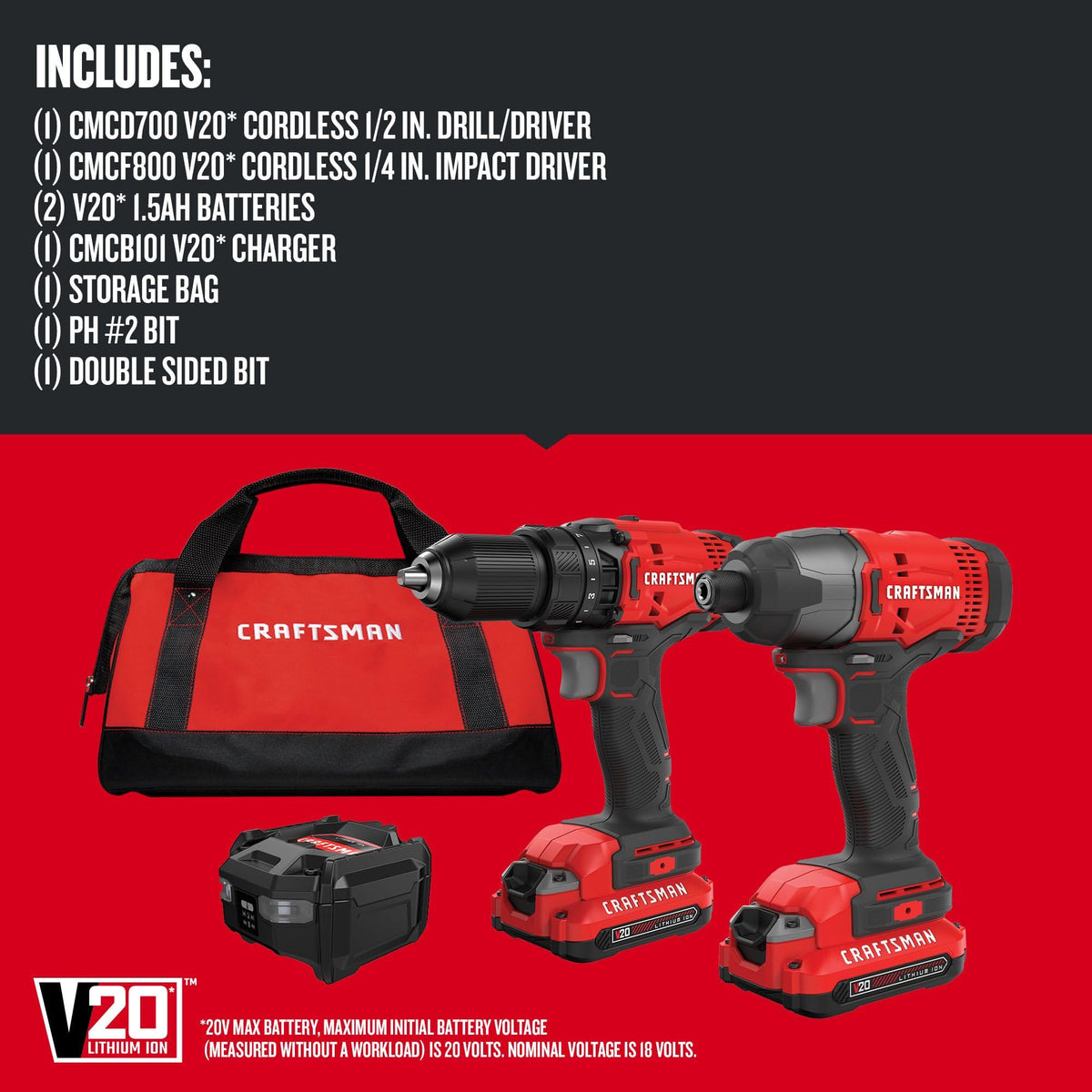 Craftsman CMCK200C2 impact driver showing quick drop-and-load bit change