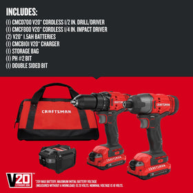 Craftsman CMCK200C2 impact driver showing quick drop-and-load bit change