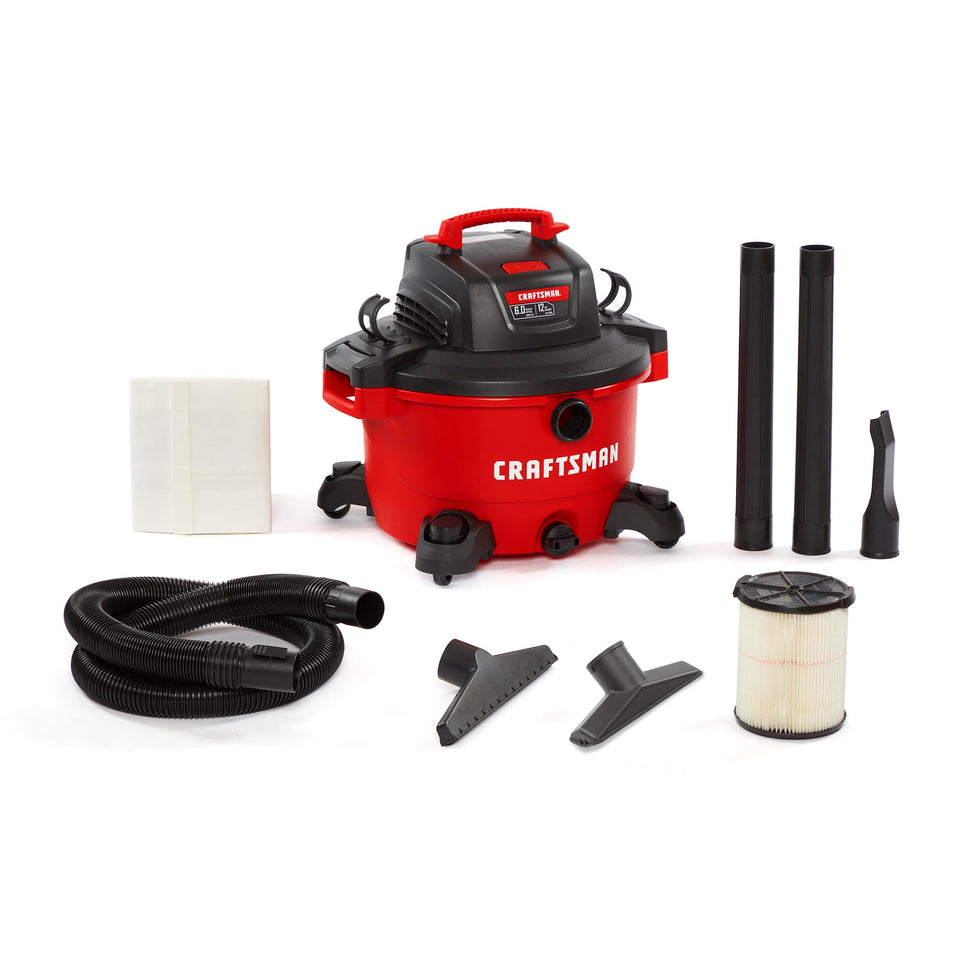 CRAFTSMAN CMXEVBE17594 drum shows ample capacity for big garage cleanup tasks