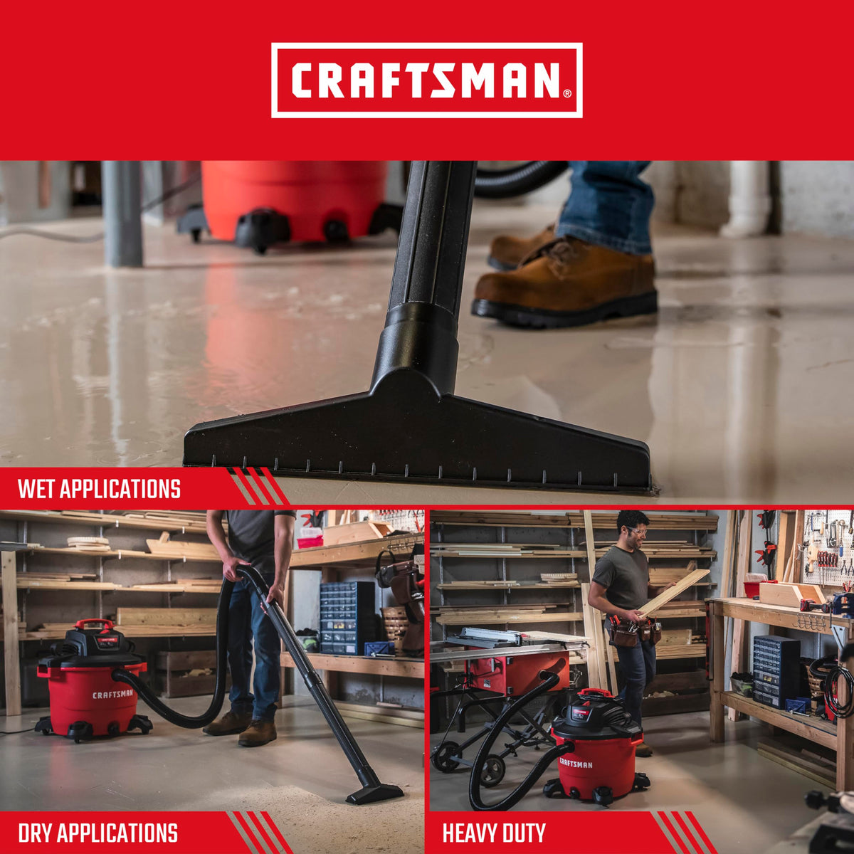 Craftsman CMXEVBE17595 car and wet nozzles for versatile cleaning