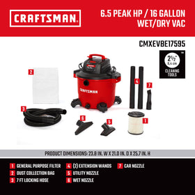 Craftsman CMXEVBE17595 Qwik-Lock filter enables quick maintenance
