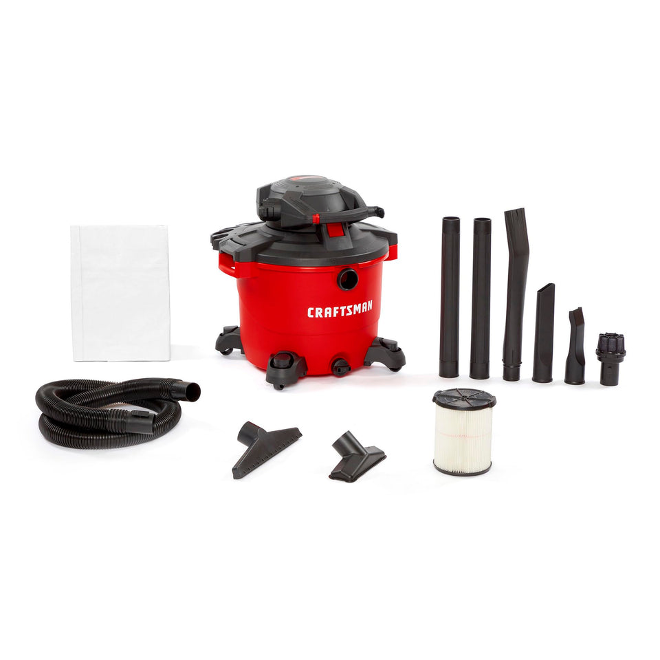 CRAFTSMAN CMXEVBE17607 with 16-gallon drum for heavy cleanups.