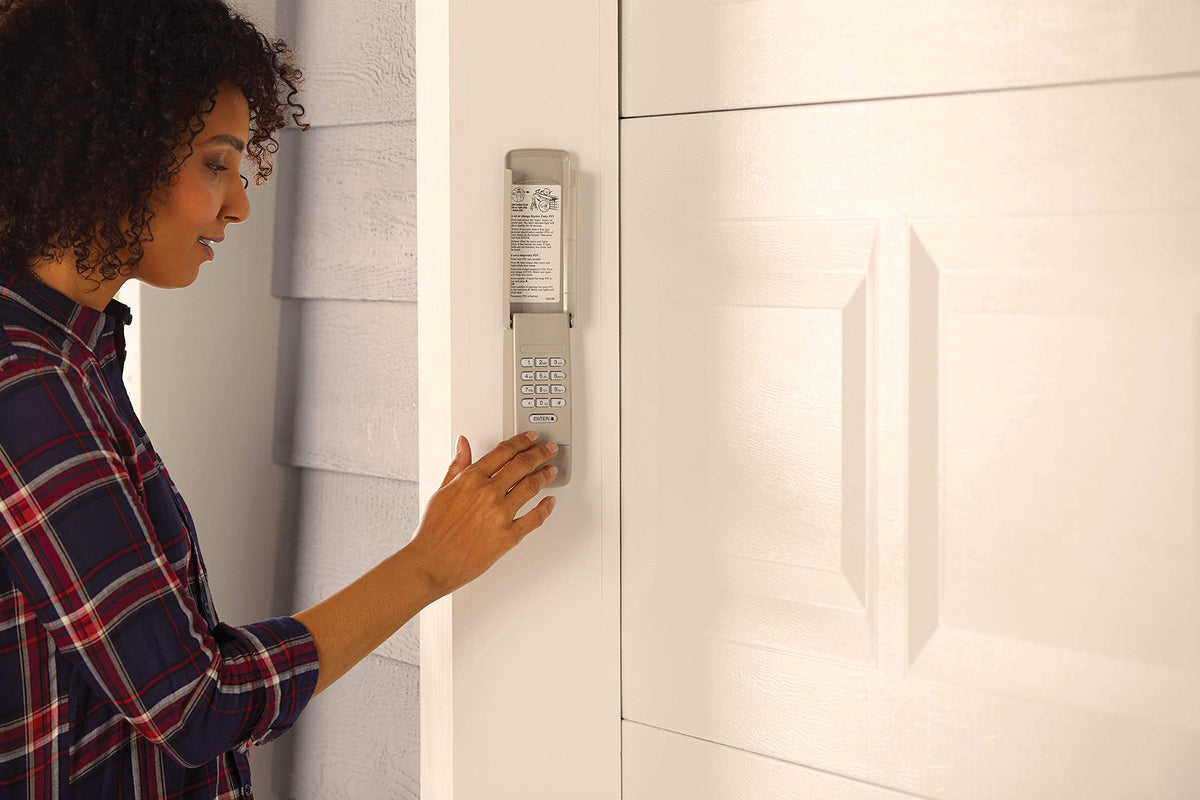Craftsman CMXZDCG440 illuminated keypad for quick nighttime access.