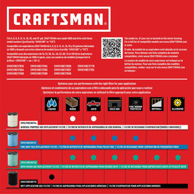 CRAFTSMAN CMXZVBE38755 durable 2-pack ideal replacement for worn filters.