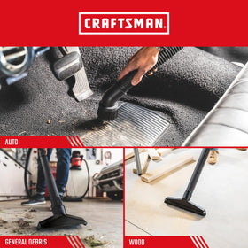 CRAFTSMAN CMXZVBE38755 traps dirt and debris for cleaner job sites.