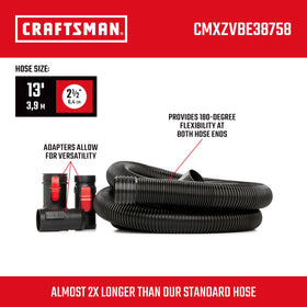 Craftsman CMXZVBE38758 dual-flex ends improve reach around tight spaces.
