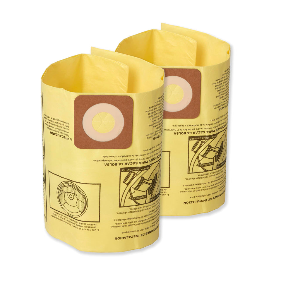 CRAFTSMAN CMXZVBE39970 two-pack dust bags fit 6-10 gallon vacuums for easier debris containment.