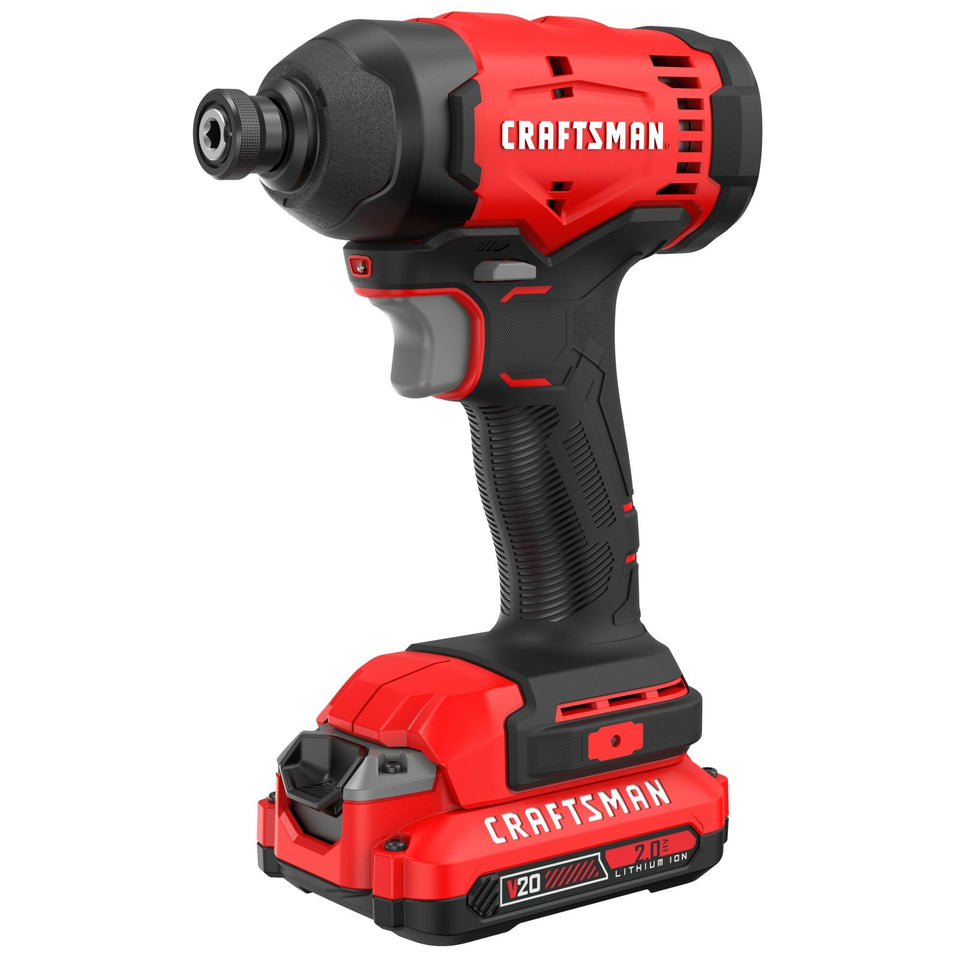 CRAFTSMAN cordless 1/4 impact driver with chuck focus for fast bit changes.