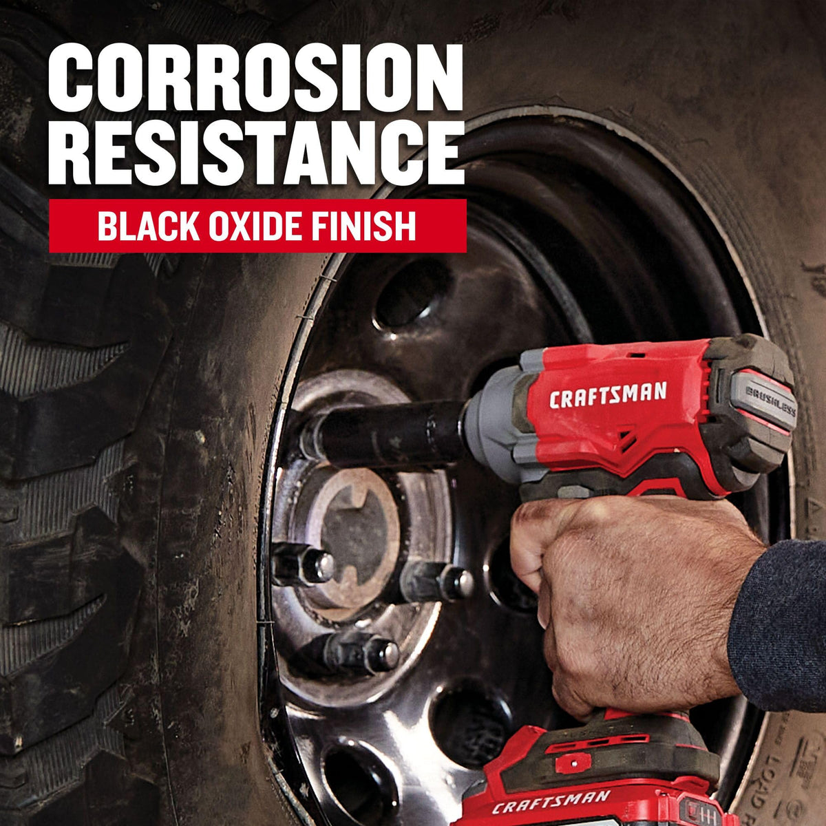 CRAFTSMAN deep metric sockets six-point design ensures strong torque transfer.