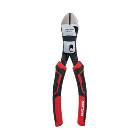 Craftsman 8-Inch diagonal cutting pliers, induction hardened edges closeup for durability.