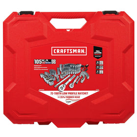 CRAFTSMAN durable blow-mold case with chrome finish for long-term storage.