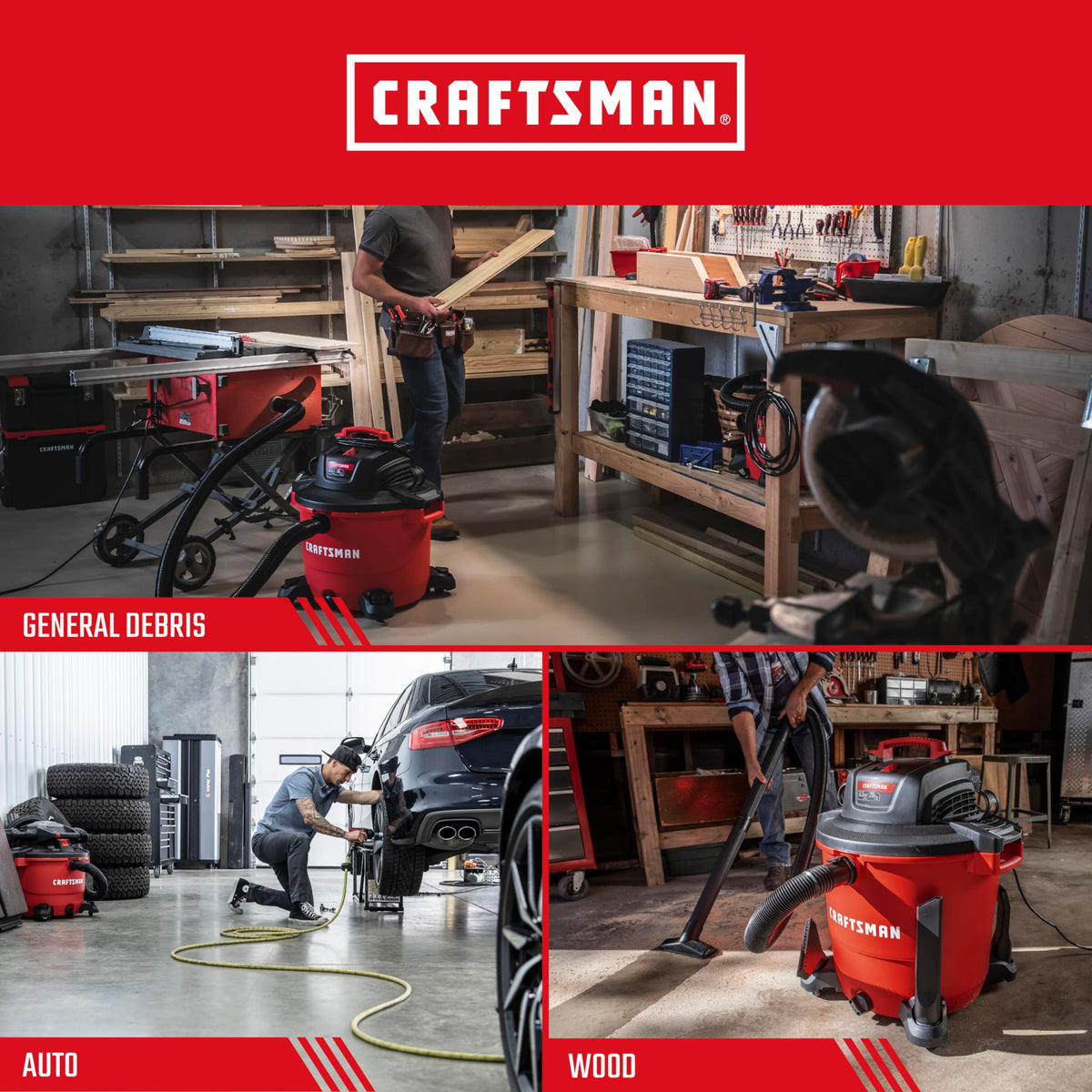 Dust bags collecting everyday dirt and workshop dust efficiently.