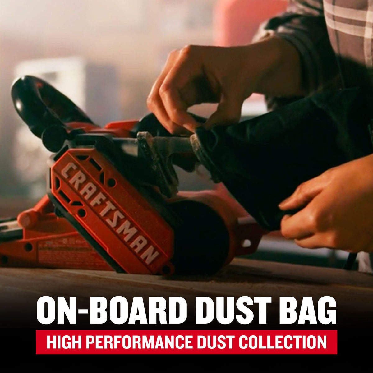 CRAFTSMAN 3-in x 21-in belt sander speeds up to 800 fpm for quick material removal.