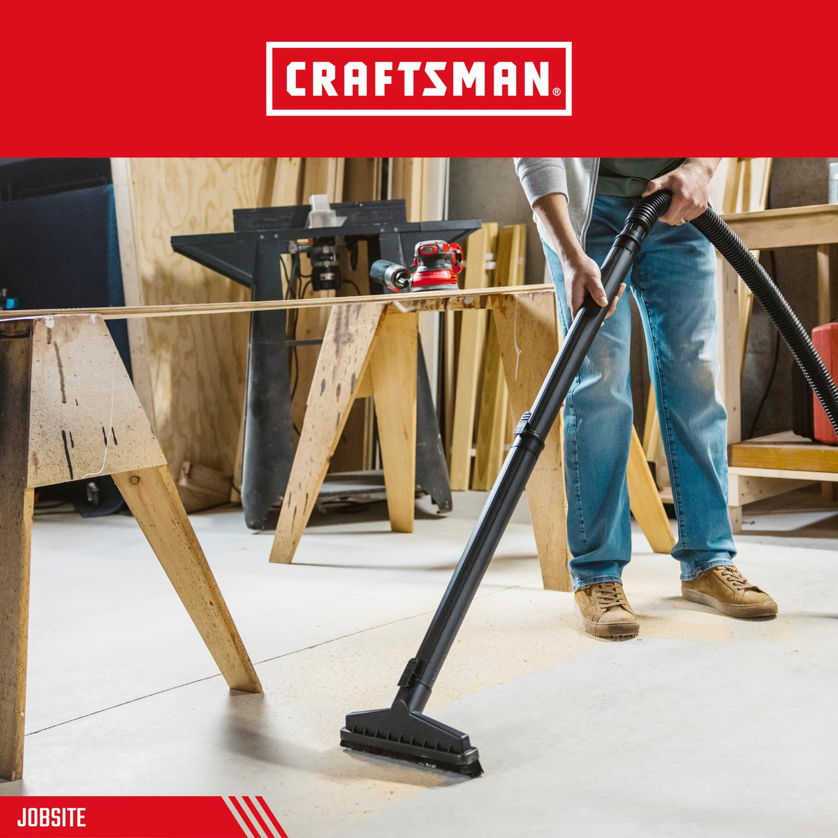 Craftsman floor brush attachment demonstrates maneuverable design for easy navigation