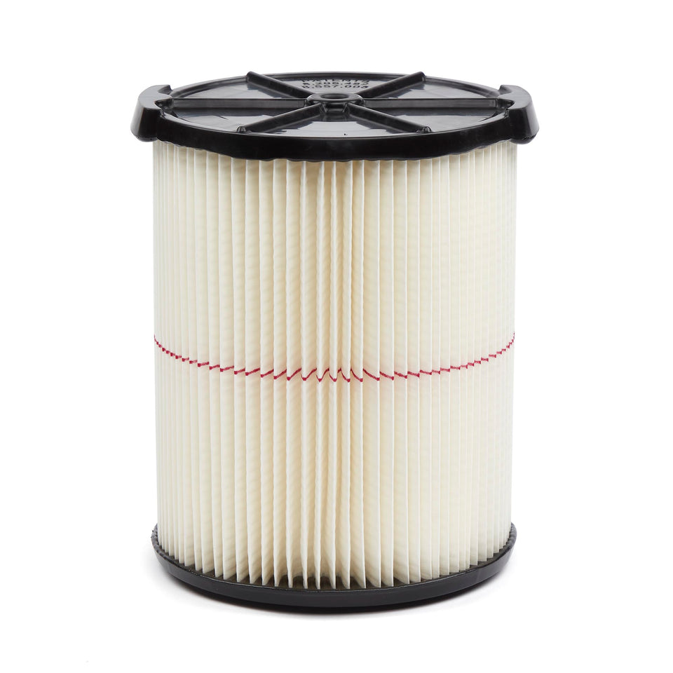 CRAFTSMAN general-purpose filter for wet/dry vacuums traps dust and debris efficiently.