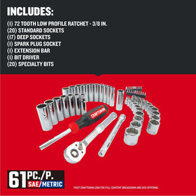 CRAFTSMAN low profile ratchet head enables access in tight spaces.