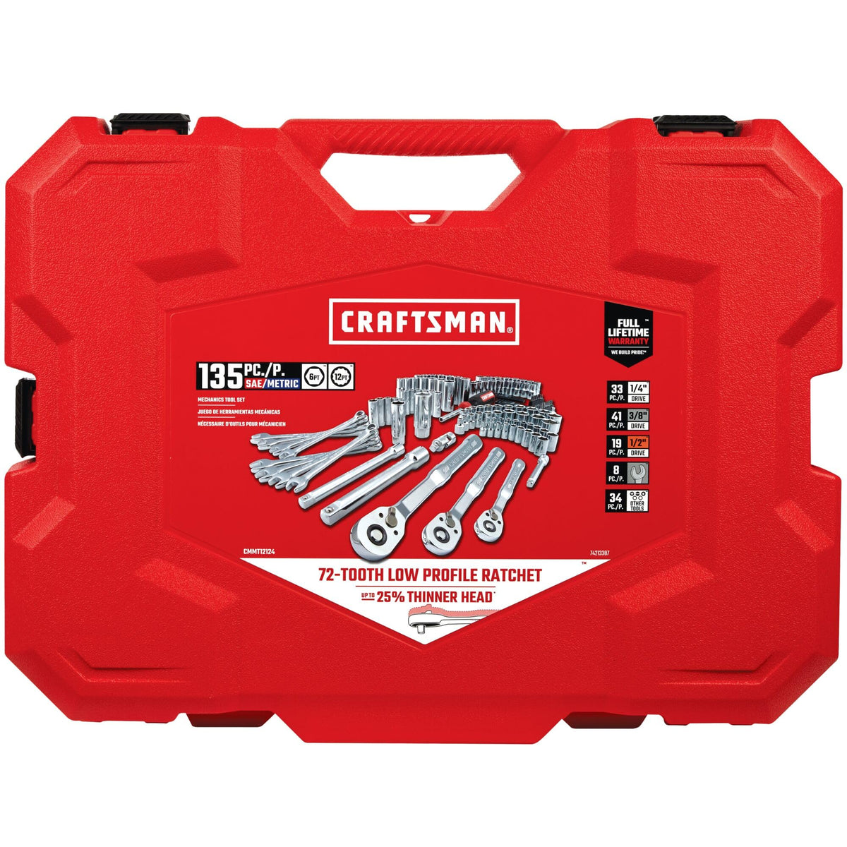 CRAFTSMAN low-profile 72-tooth ratchet enables access in tight spaces