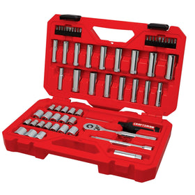 CRAFTSMAN mechanics tool set 3/8 drive case and sockets for organized work.
