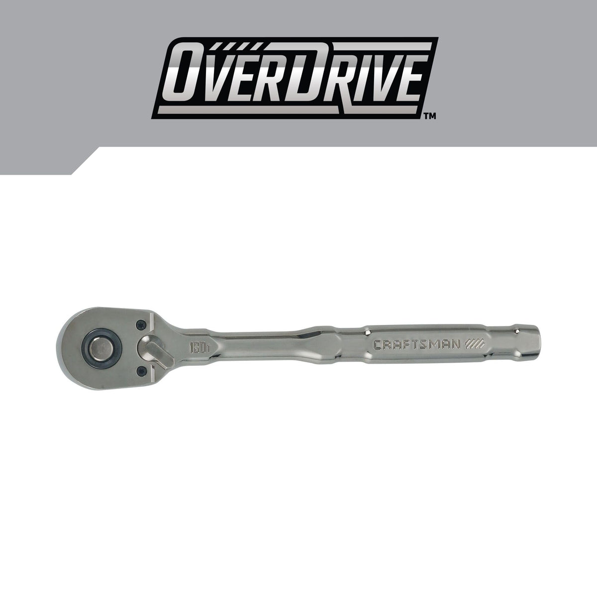 Craftsman Overdrive 38-drive quick-release lever in focus enables one-handed operation.