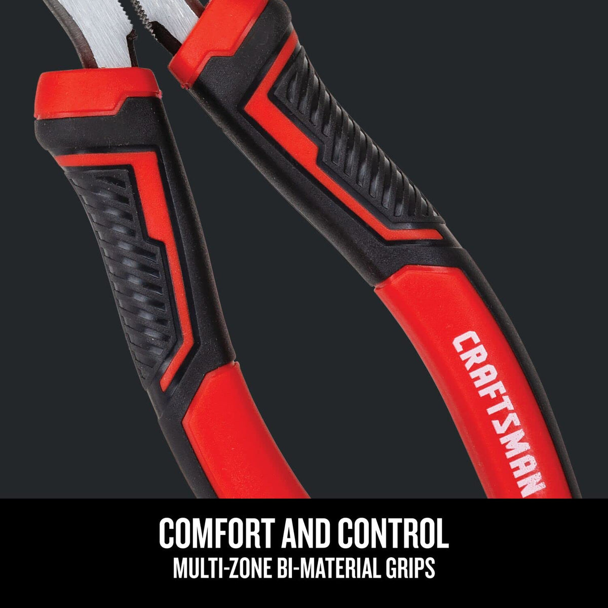 Craftsman pliers showing induction hardened edges that stay sharper longer.