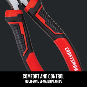 Craftsman pliers showing induction hardened edges that stay sharper longer.