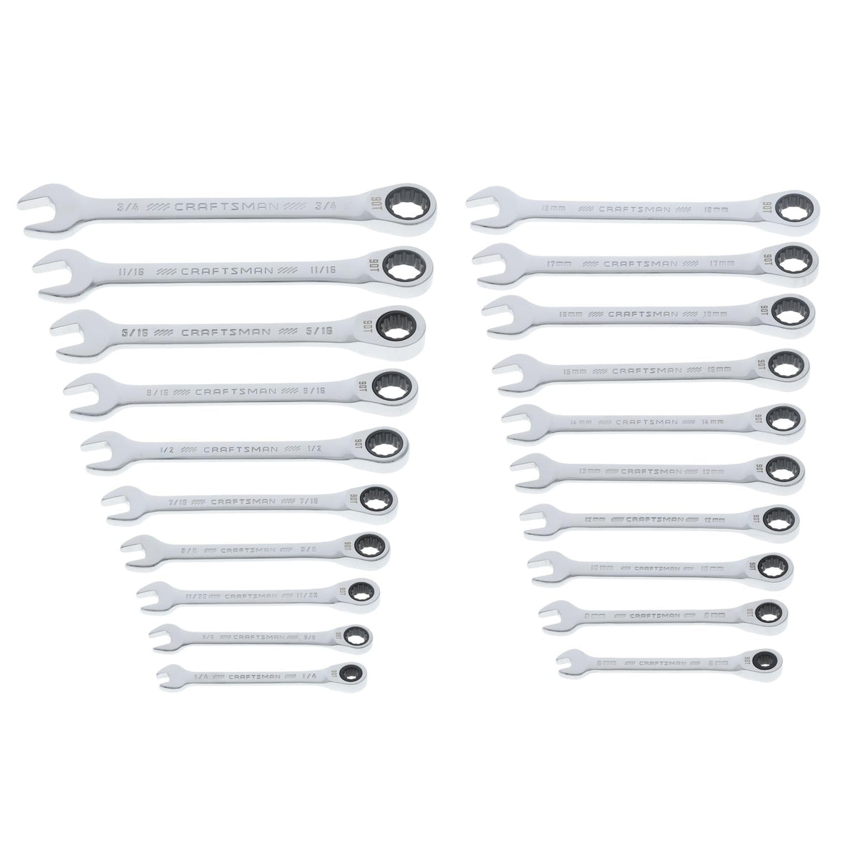 Craftsman ratchet wrench set in case for organized storage and versatile home repairs.