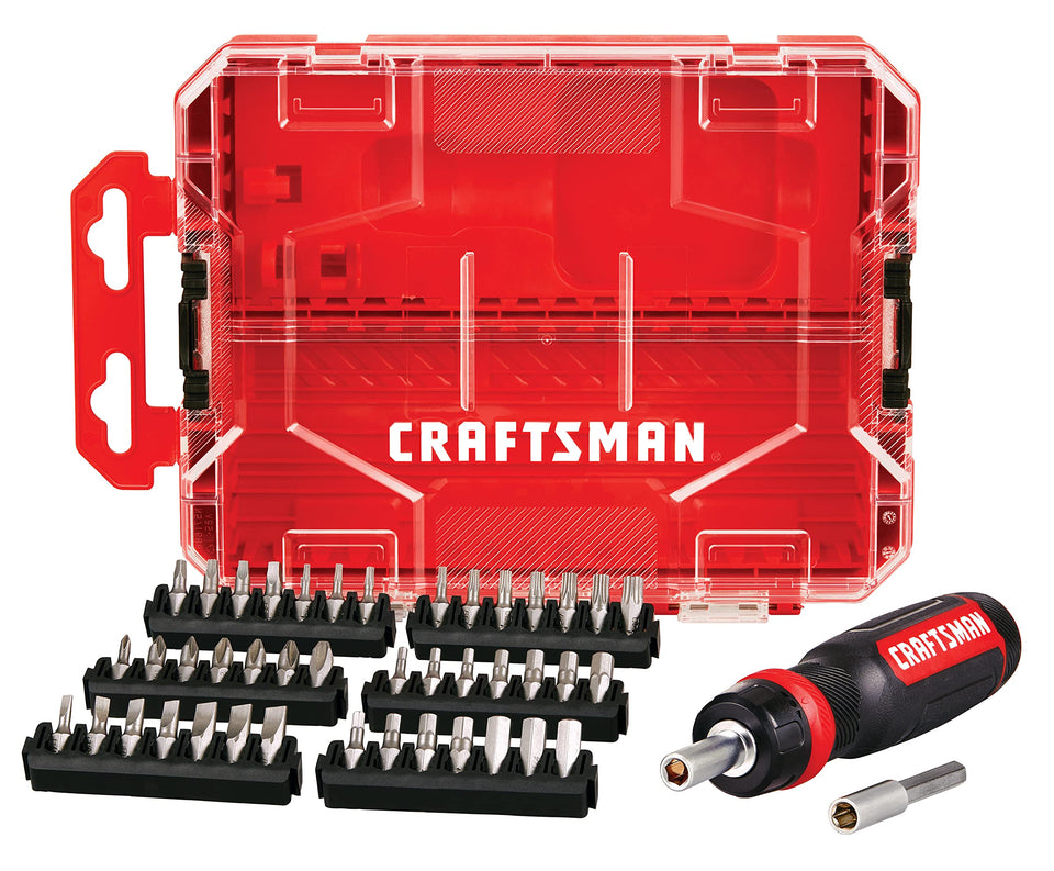 Craftsman ratcheting screwdriver CMHT68017 red with versatile bit storage for fast tasks
