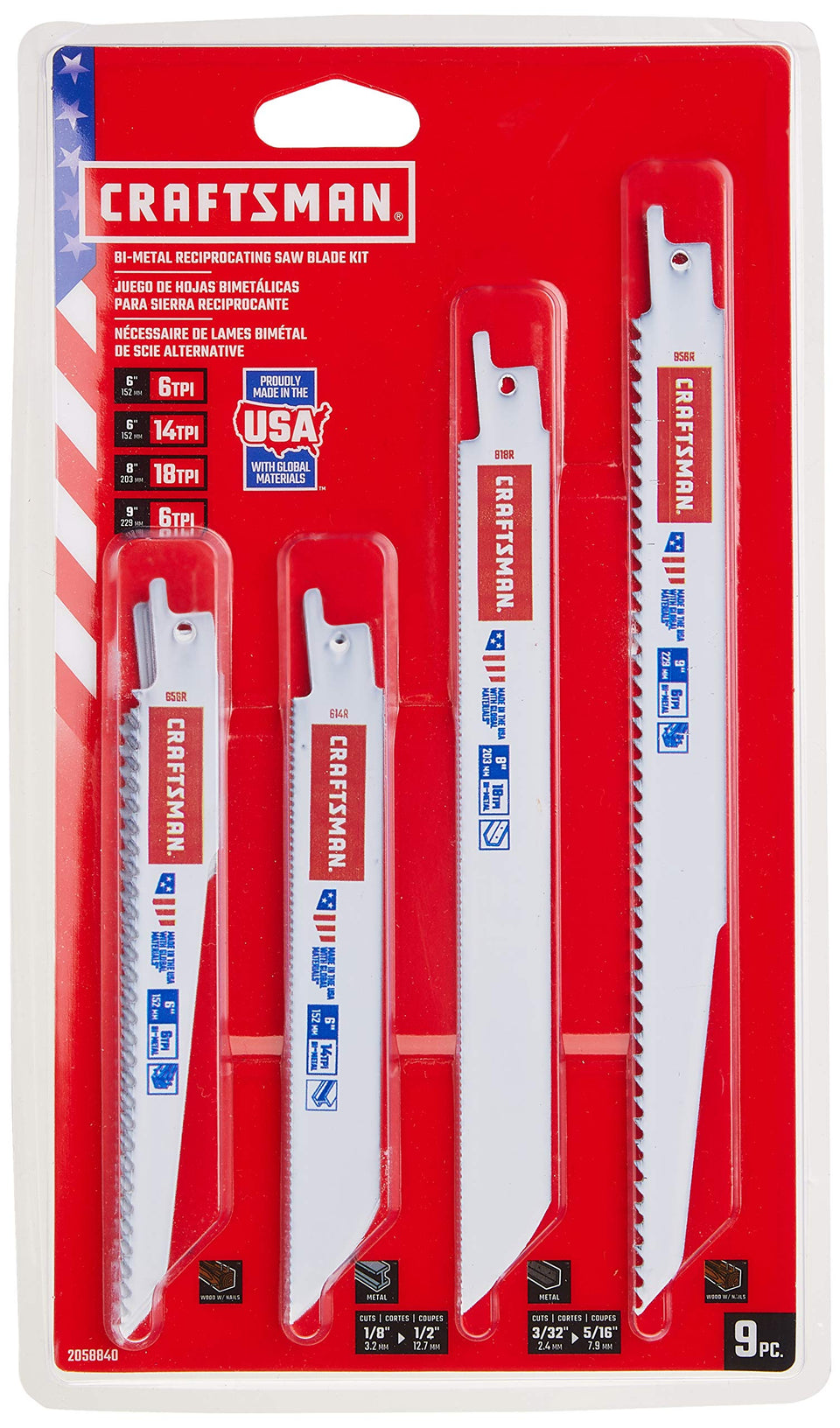 CRAFTSMAN 6in 6TPI blade for fast metal and wood cuts with bi-metal durability.