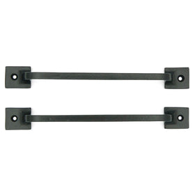 Craftsman Road cabinet-door pull handle in black iron for versatile mounting