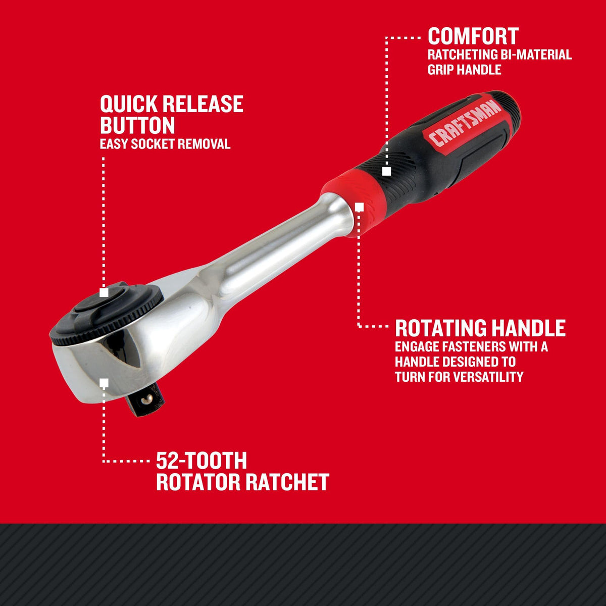 Craftsman rotator 38-in drive delivering smooth engagement on fasteners.