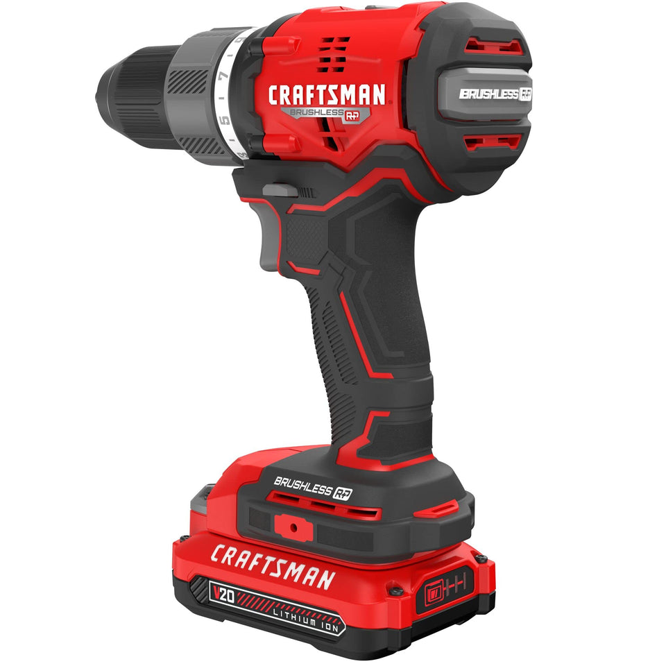 Craftsman RP+ cordless drill driver kit in full setup for versatile projects.