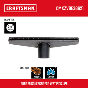 CRAFTSMAN rubber squeegee helps thorough cleaning on hard floors.