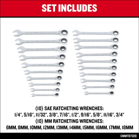 Craftsman SAE and metric wrenches for versatile fastener work.